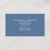 Elegante stoffige blauwe bloemen op maat visitekaartje (Achterkant)