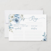 Elegante stoffige blauwe bloemenbruids recept kaar (Voorkant)