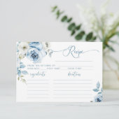 Elegante stoffige blauwe bloemenbruids recept kaar (Staand voorkant)