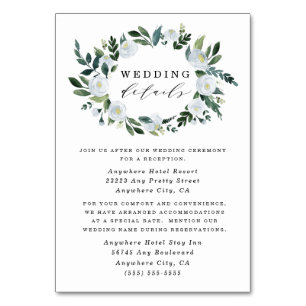 Elegante stoffige blauwe bloemenbruiloft behuizing kaart