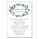 Elegante stoffige blauwe bloemenbruiloft behuizing kaart (Voorkant)