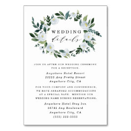 Elegante stoffige blauwe bloemenbruiloft behuizing kaart