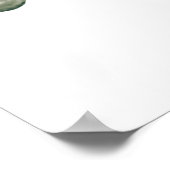 Elegante stoffige blauwe bloemige huwelijksembleem poster (Hoek)