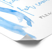 Elegante stoffige blauwe boog Bedankt voor het kom Poster (Hoek)