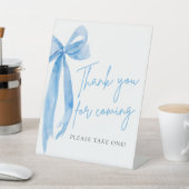 Elegante stoffige blauwe boog Bedankt voor het kom Reclamebord Met Voetstuk (Insitu)