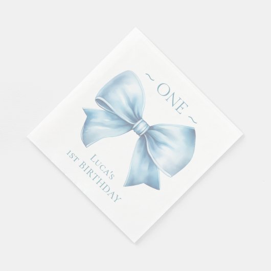 Elegante stoffige blauwe boog eerste jongen verjaa servet (Hoek)