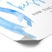 Elegante stoffige blauwe boog raad eens hoeveel ku poster (Hoek)