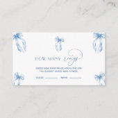 Elegante stoffige blauwe boog Raad hoe ringen spel Informatiekaartje (Voorkant)