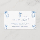 Elegante stoffige blauwe boog raad hoeveel kurken  informatiekaartje (Voorkant)