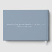 Elegante stoffige blauwe brieven aan de bruid gastenboek (Achterkant)