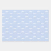 Elegante stoffige blauwe bruid bruidegom namen bru inpakpapier vel (Voorkant 2)