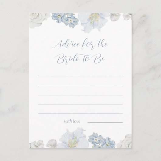 Elegante stoffige blauwe douche advies aan de brui briefkaart (Voorkant)