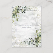 Elegante stoffige blauwe Eucalyptus groen Marmer Informatiekaartje (Achterkant)