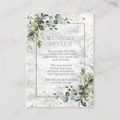 Elegante stoffige blauwe Eucalyptus groen Marmer Informatiekaartje (Voorkant)