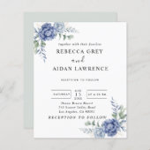 Elegante stoffige blauwe groen bruiloft benodigdhe (Voorkant / Achterkant)