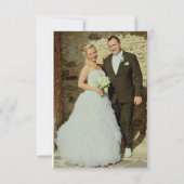 Elegante stoffige blauwe groen bruiloft benodigdhe bedankkaart (Achterkant)