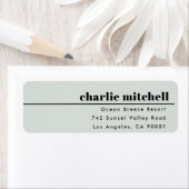 Elegante stoffige blauwe groen bruiloft benodigdhe etiket (Insitu)