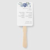 Elegante stoffige blauwe groen bruiloft benodigdhe handwaaier (Achterkant)