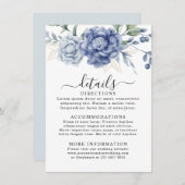 Elegante stoffige blauwe groen bruiloft benodigdhe informatiekaartje (Voorkant / Achterkant)