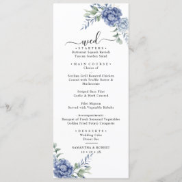 Elegante stoffige blauwe groen bruiloft benodigdhe menu