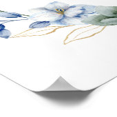 Elegante stoffige blauwe groen bruiloft benodigdhe poster (Hoek)