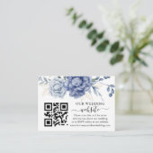 Elegante stoffige blauwe groene huwelijksbenodigdh informatiekaartje (Staand voorkant)