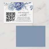 Elegante stoffige blauwe groene huwelijksbenodigdh informatiekaartje (Voorkant / Achterkant)