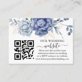 Elegante stoffige blauwe groene huwelijksbenodigdh informatiekaartje