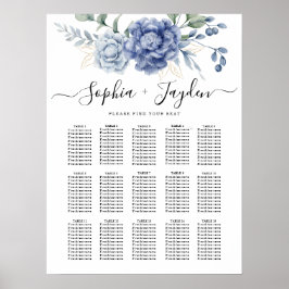 Elegante stoffige blauwe groene huwelijksbenodigdh poster