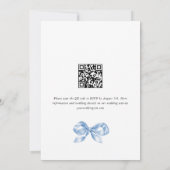 Elegante stoffige blauwe hand getekende boog bruil kaart (Achterkant)