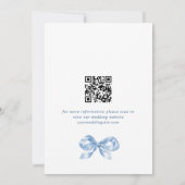 Elegante stoffige blauwe hand getekende boog bruil save the date (Achterkant)