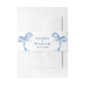 Elegante stoffige blauwe hand getekende boog bruil uitnodigingen wikkel (Voorkant Voorbeeld)