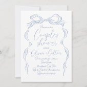 Elegante stoffige blauwe hand getrokken boog koppe kaart (Voorkant)