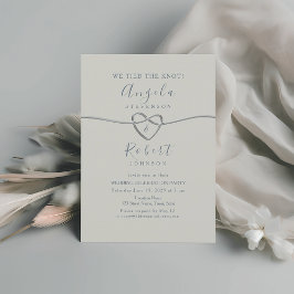 Elegante stoffige blauwe huwelijksreceptie kaart