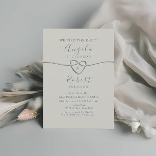 Elegante stoffige blauwe huwelijksreceptie kaart