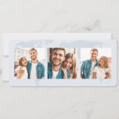 Elegante stoffige blauwe instapkaart Save the Date Kaart (Achterkant)