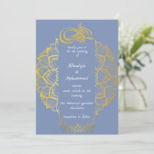 ELEGANTE stoffige blauwe ISLAMITISCHE BRUILOFT Kaart (Staand voorkant)