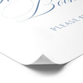 Elegante stoffige blauwe kalligrafie gastenboek br poster (Hoek)