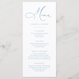 Elegante stoffige blauwe lichtblauwe minimalistisc menu