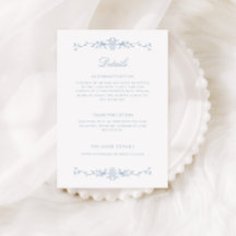 Elegante stoffige blauwe lijn kunst bruiloft detai