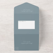 Elegante stoffige blauwe marine botanische tuin all in one uitnodiging (Buitenkant)