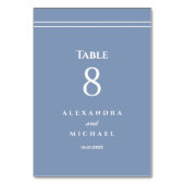 Elegante stoffige blauwe minimalistische moderne b kaart (Voorkant)