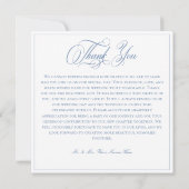 Elegante stoffige blauwe pastel Wildflower Crest b Bedankkaart (Achterkant)