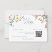 Elegante stoffige blauwe pastel Wildflower Crest b RSVP Kaartje (Voorkant)