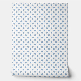 Elegante Stoffige Blauwe Polka Dots Behang
