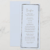 Elegante stoffige blauwe receptie bruiloft toast menu (Voorkant / Achterkant)