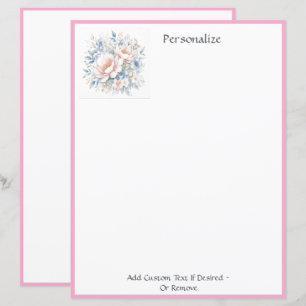 Elegante stoffige blauwe roze bloemboeket personal