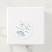 Elegante stoffige blauwe Rozen houden van Bedankt  Bedankjes Labels (In situ)