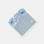 Elegante stoffige blauwe transparante bloemdoop servet (Hoek)