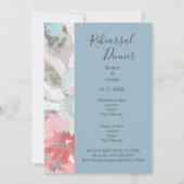 elegante stoffige blauwe trouw & pastel bloemrijke kaart (Voorkant)